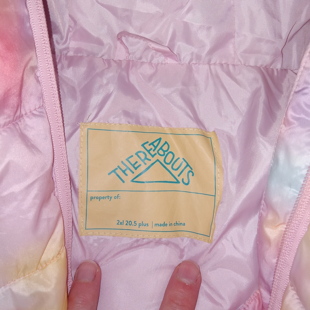 Thereabouts Pastel Multi Color Puffer Coat Sz 2Xl / 20.5 Big Kids - Picture 7 of 12